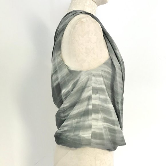 Alice & Olivia XS Silk One Shoulder Grey Ombre Top - Picture 7 of 12